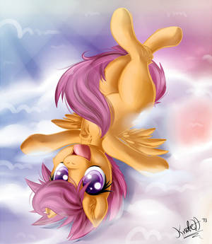 Scootaloo on the clouds (speedpaint).