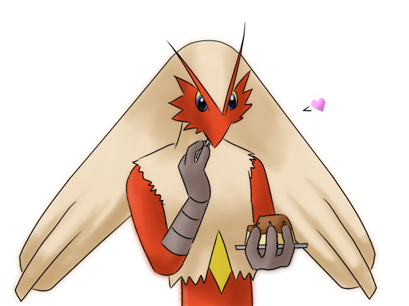 req-blaziken eating pudding