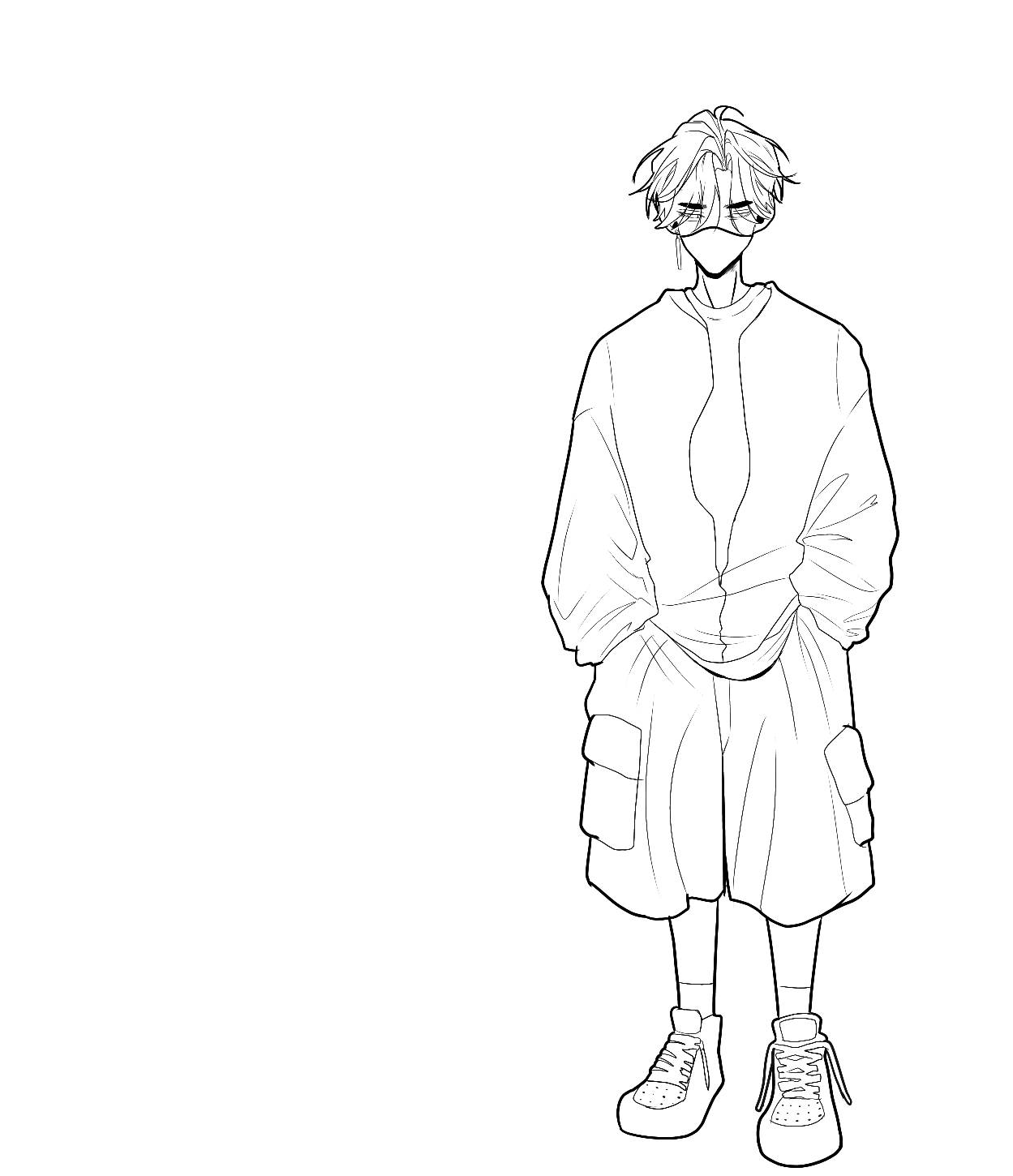F2U] Anime Boy Multiple Poses Base // Line Art by JellieAdopts on DeviantArt