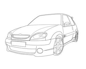 Citron Saxo Line Art in White