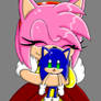 amy and little sonic :3