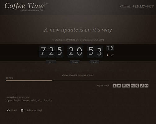 Coffee Time - Animated Countdown Flip Template