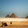 Pyramids in the Desert Haze