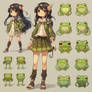 [OPEN] Frog Theme Anime Girl Reference Sheet