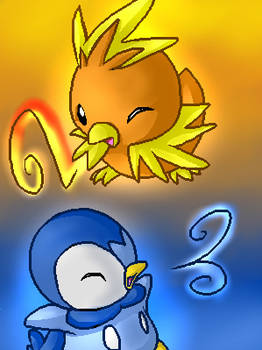 Torchic and Piplup