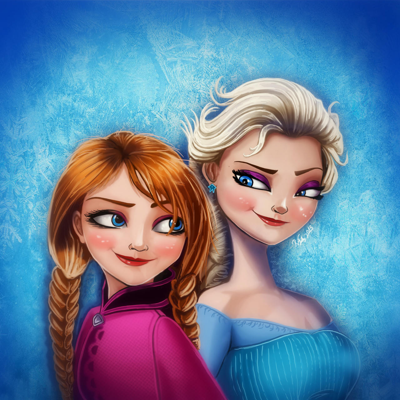 Elsa and Anna by SASHlMlSAN on DeviantArt