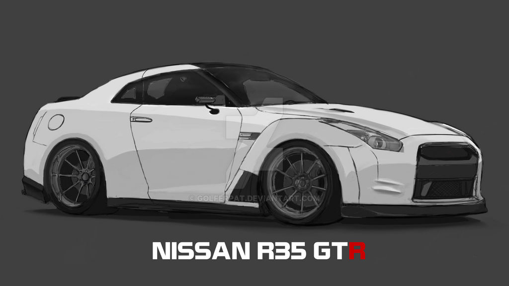 Drawing of a Nissan R35 GTR by golferpat on DeviantArt