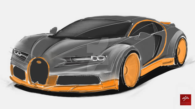 Sketch of a Bugatti Chiron Super Sport
