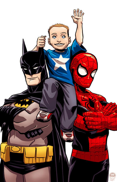 Spiderman Batman Superfan - Commission