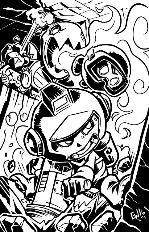 Dig Dug inks fin - Doodlestream