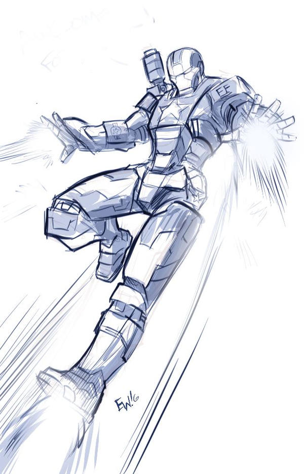 Iron Patriot - Digital Pencil Drawing