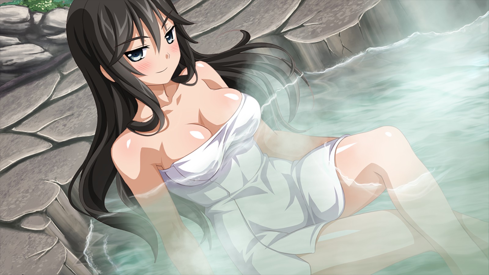 chilling in the hot spring