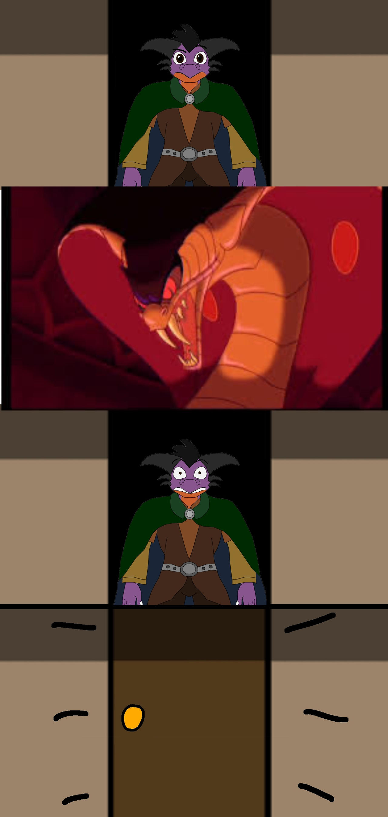 Aladdin gets scared of Snake Jafar by AdeanThePurpleDragon on DeviantArt