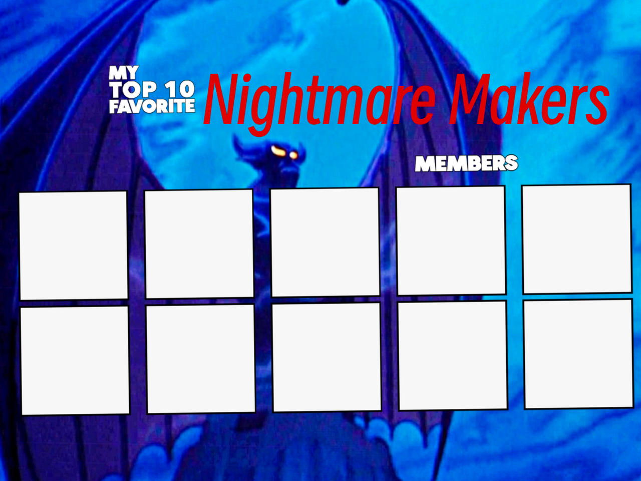 Nightmare Rotation Template My Top 10 Nightmare Makers members blank template by ...