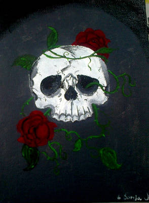 skull and roses