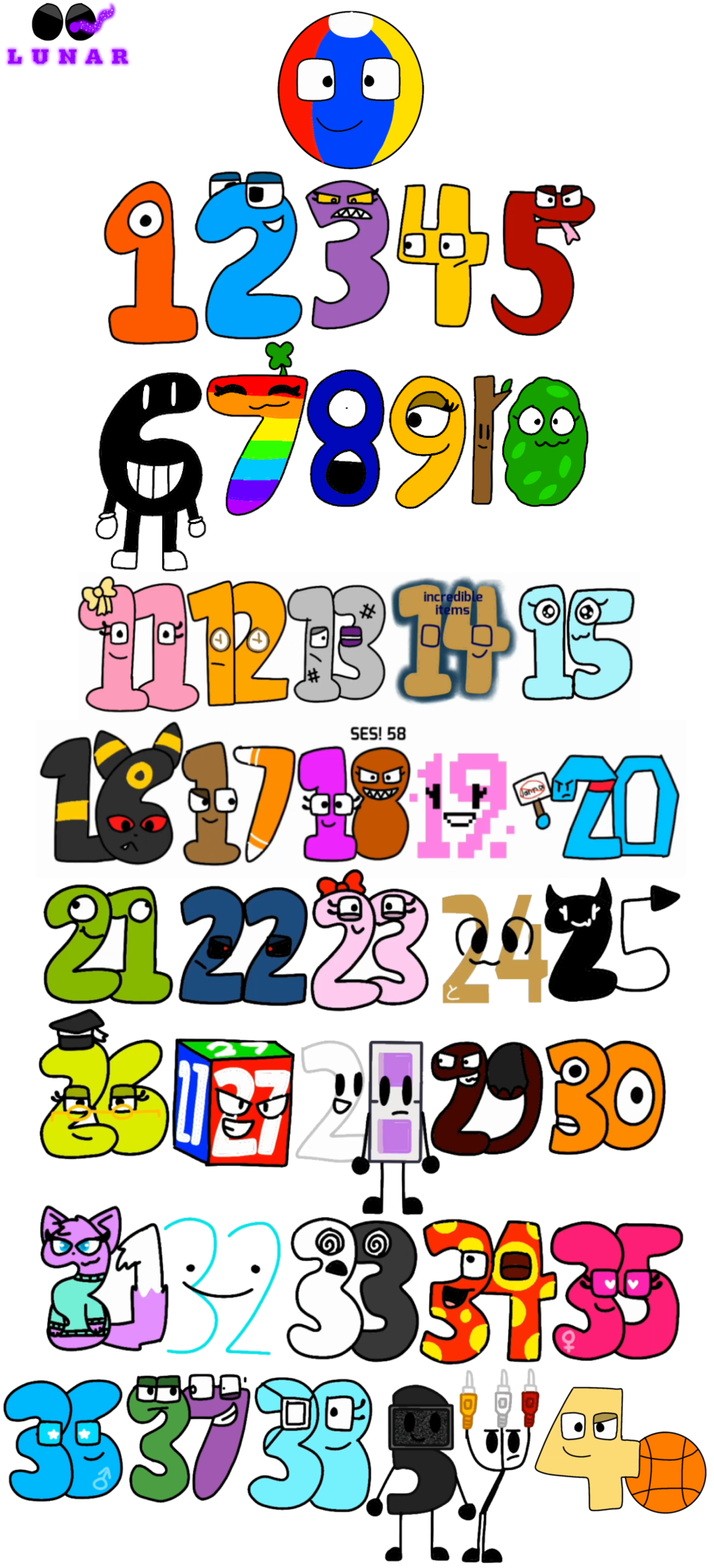 My number lore 0 - 40 by Lunarthekitsune99 on DeviantArt