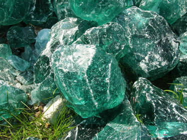Green Melted Glass Rocks 4