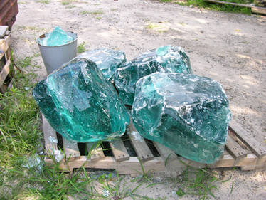 Green Melted Glass Rocks 7