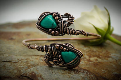Turquoise And Copper Armlet