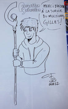 Signed sketch - Ewen Merrick for Gilles