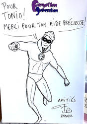 Signed sketch - Wonder Man for Antonio