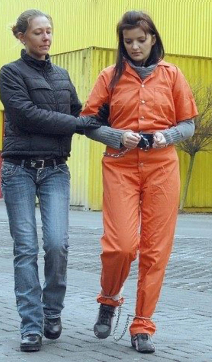 Female prisoner in handcuffs and shackles by AshnaGopal on DeviantArt