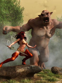 Barbarian Woman vs. Ogre