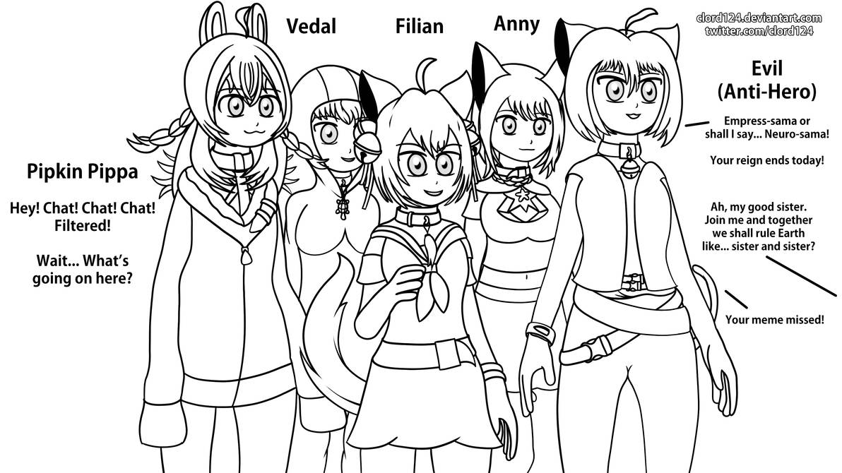 Vtubers United! Anny, Evil, Filian, Pipkin, Vedal by Clord124 on DeviantArt
