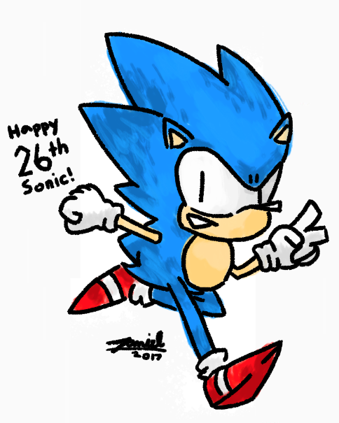 Sonic 26th Drawing (Unedited Vers.)