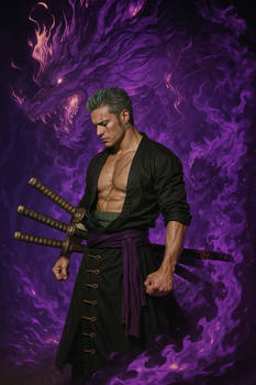 Roronoa Zoro hell swordsman hyperrealistic