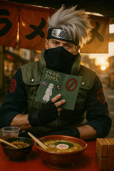 Kakashi ramen time hyperrealistic
