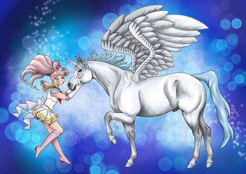 Super Sailor Chibi Moon and Pegasus NEWER VERSION