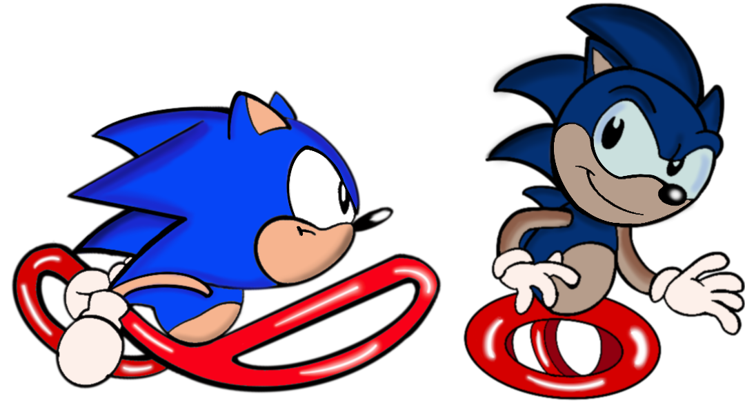 The two styles of nineties/classic sonic by the1degenerate-gman on