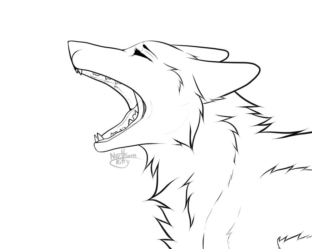 Free Female Wolf Lineart by Northernkitty on DeviantArt