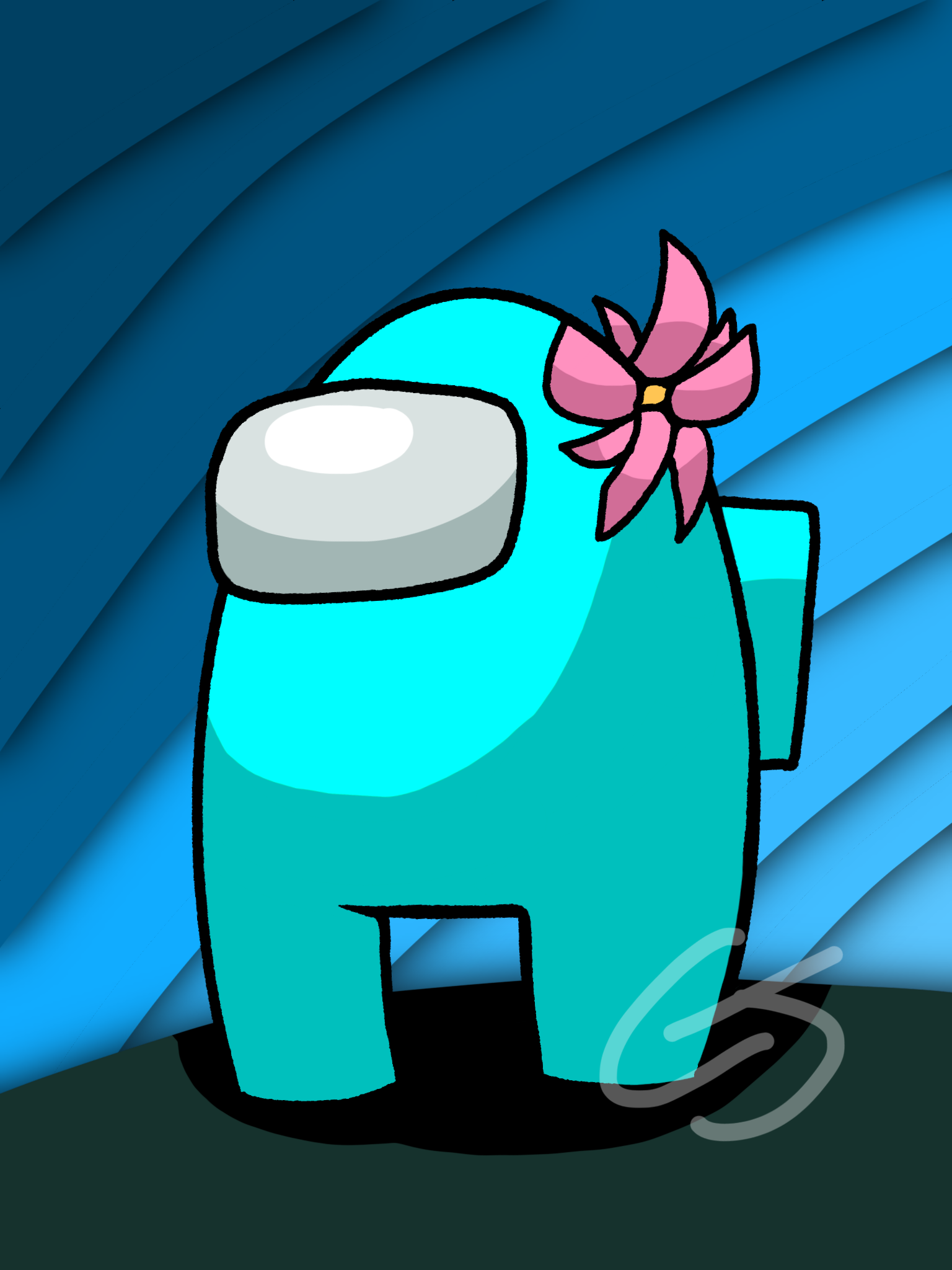 Among Us Cyan With Flower By Craftjensin On Deviantart