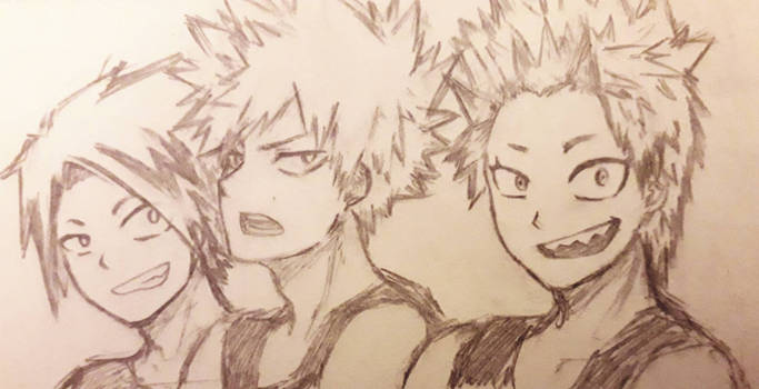 kaminari, bakugou and kirishima