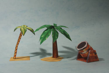 Cannon and Palm Papercraft