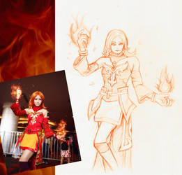 Lina Inverse cosplay drawing