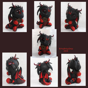 Red and Black Dragon with coin