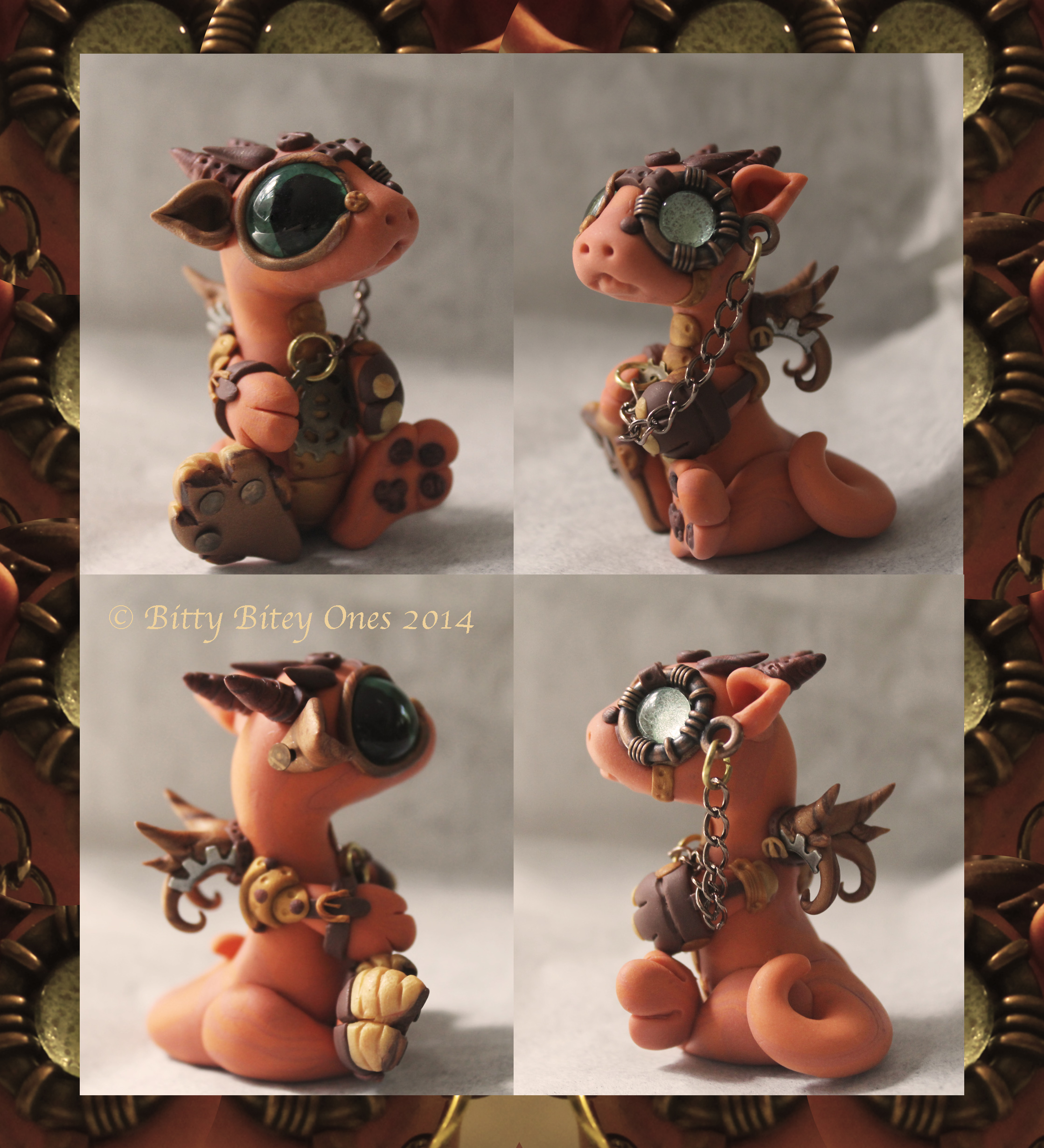 Little orange steampunk dragon