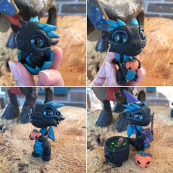 Black and Teal Dragons