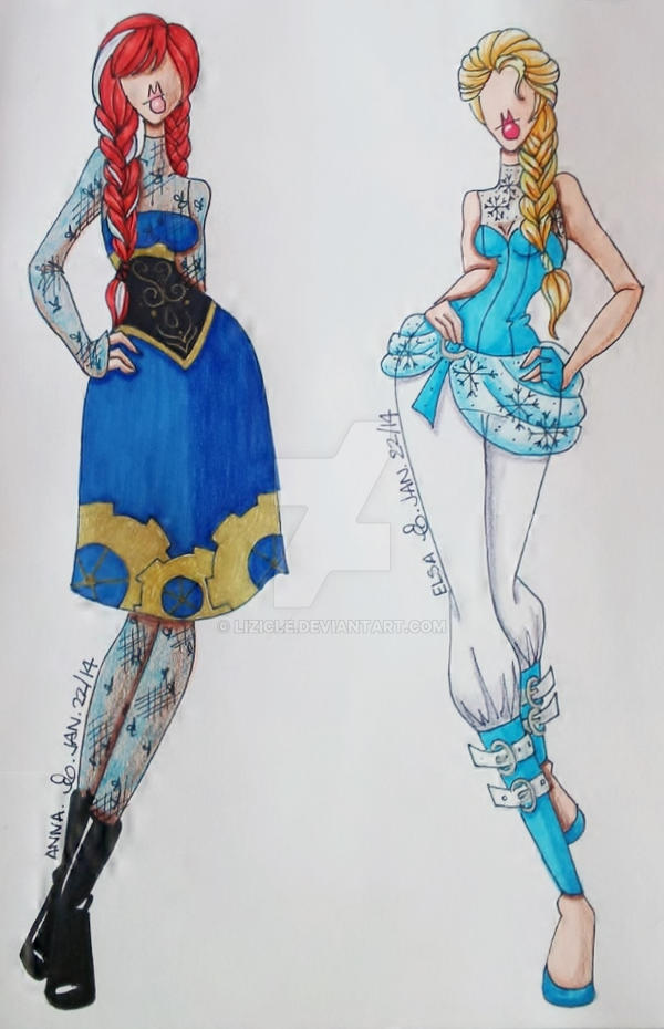 Steampunked Disney: Anna and Elsa