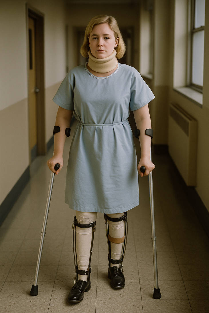 Female In Neck Brace Polio Leg Braces And Crutches By DieselAsh320 On female-in-neck-brace-polio-leg-braces-and-crutches-by-dieselash320-on