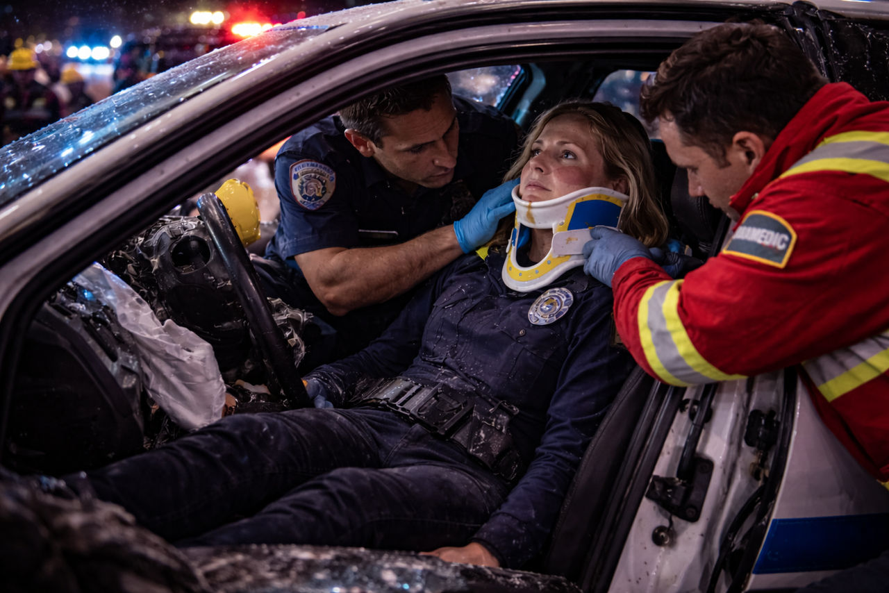 Cop Woman Rescue Injured Policewoman Being Rescue From Accident by DieselAsh320 on ...