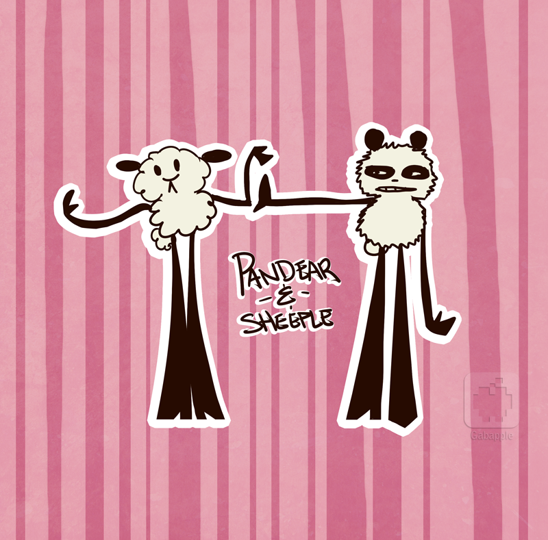 Pandear and Sheeple by gabapple