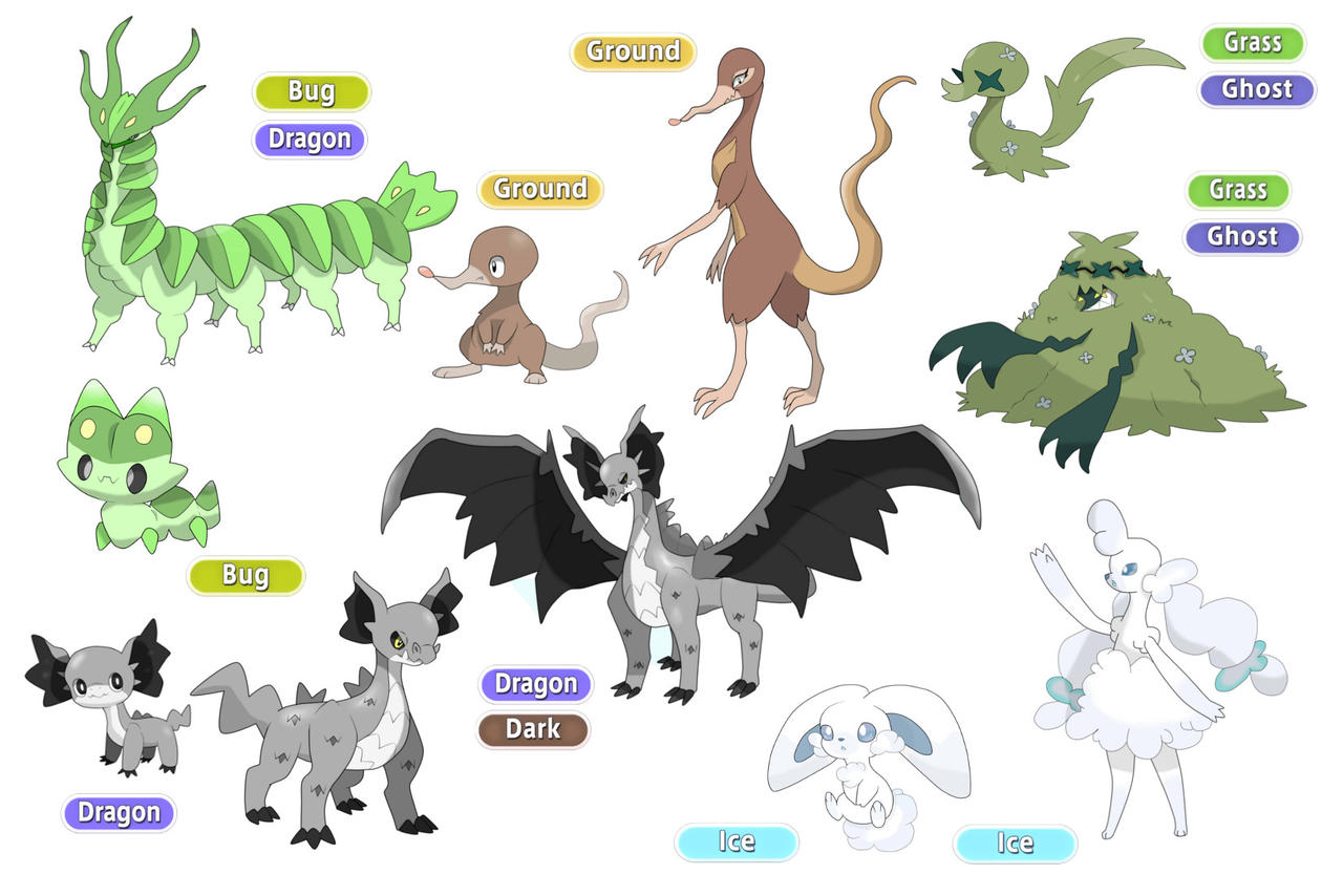 Relic Fakemon Older fakemon designs 4 by UkiiArt on DeviantArt
