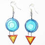 Blue-red earrings