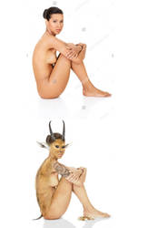 Gazelle woman- before and after