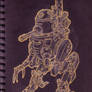 raptor type steampunk mecha...