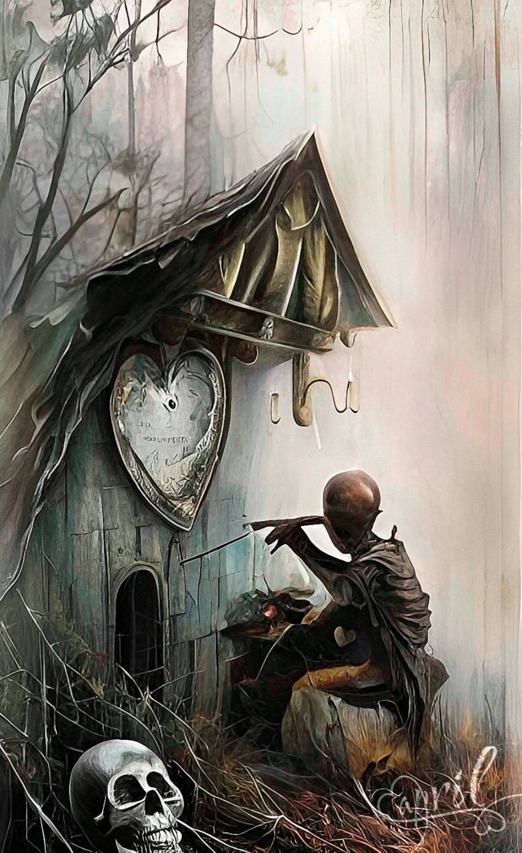 Skeleton Artist by LilMonsterLove on DeviantArt